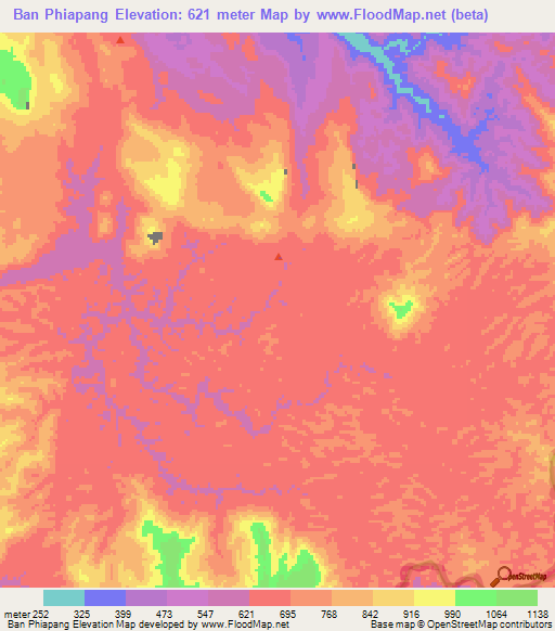 Ban Phiapang,Laos Elevation Map