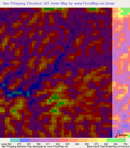 Ban Phiapang,Laos Elevation Map