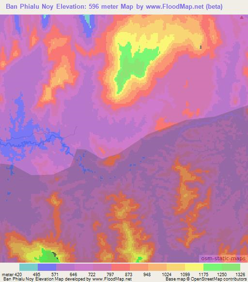 Ban Phialu Noy,Laos Elevation Map