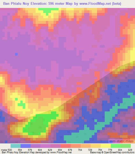 Ban Phialu Noy,Laos Elevation Map