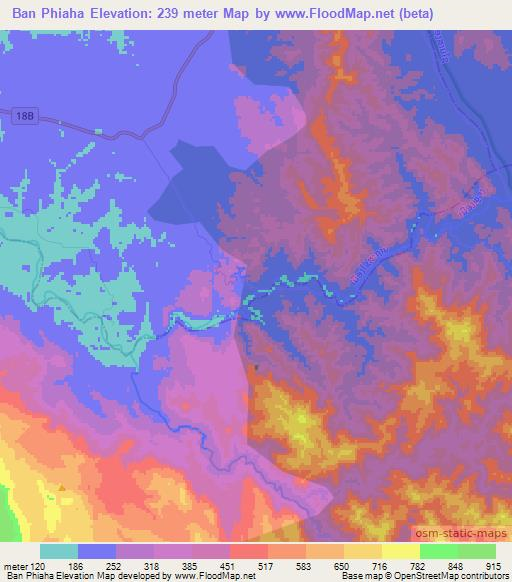 Ban Phiaha,Laos Elevation Map