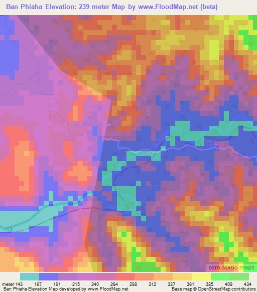 Ban Phiaha,Laos Elevation Map