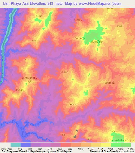 Ban Phaya Asa,Laos Elevation Map