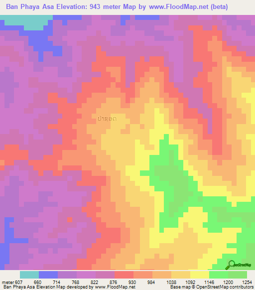 Ban Phaya Asa,Laos Elevation Map