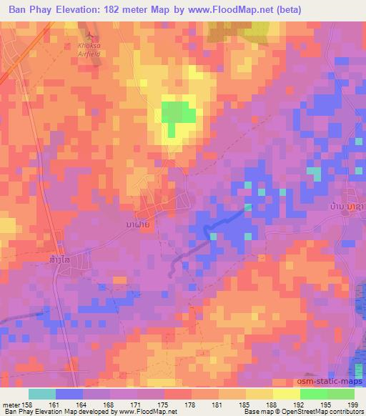 Ban Phay,Laos Elevation Map