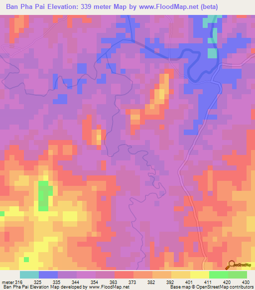 Ban Pha Pai,Laos Elevation Map