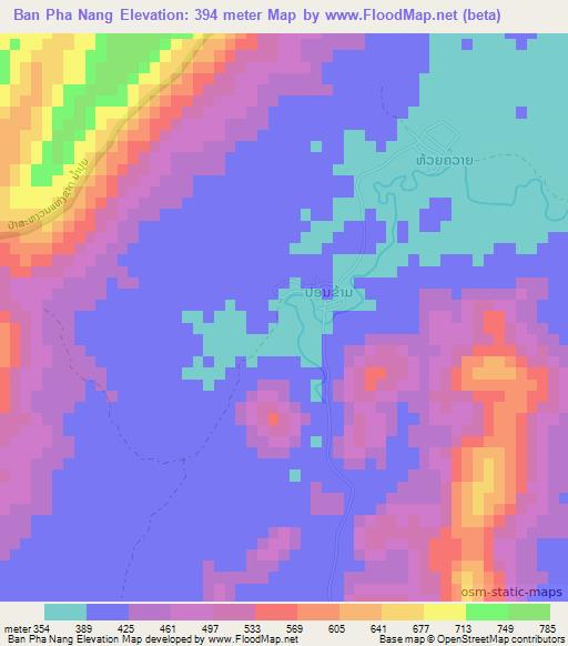 Ban Pha Nang,Laos Elevation Map