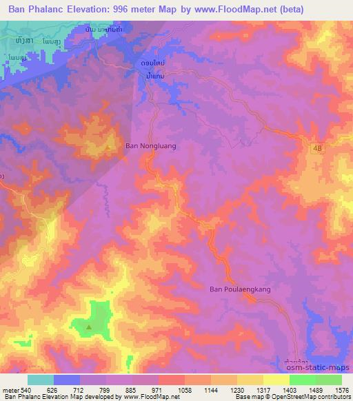 Ban Phalanc,Laos Elevation Map