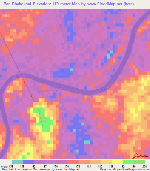 Ban Phakokhai,Laos Elevation Map