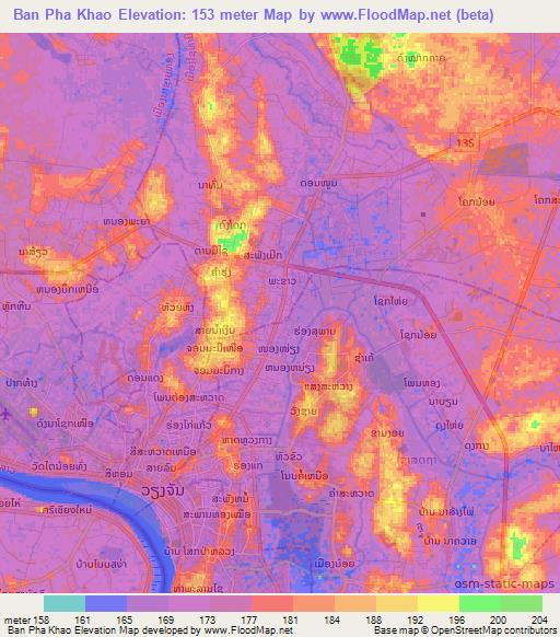 Ban Pha Khao,Laos Elevation Map