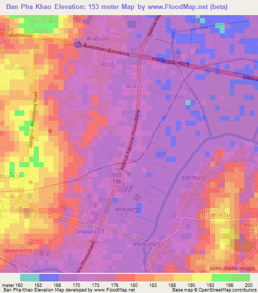 Ban Pha Khao,Laos Elevation Map