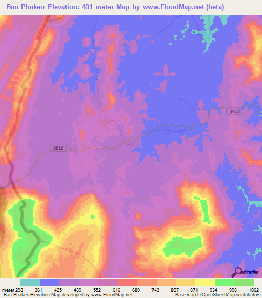 Ban Phakeo,Laos Elevation Map