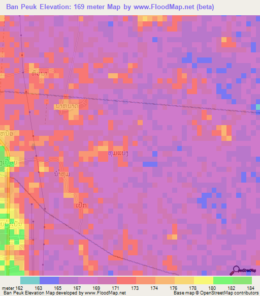 Ban Peuk,Laos Elevation Map