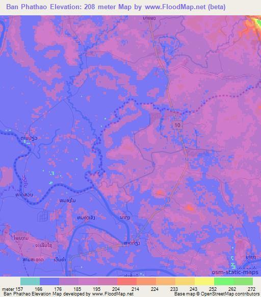 Ban Phathao,Laos Elevation Map