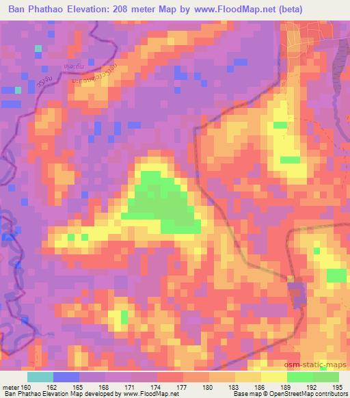 Ban Phathao,Laos Elevation Map