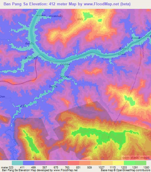 Ban Pang Sa,Laos Elevation Map