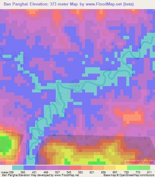 Ban Panghai,Laos Elevation Map