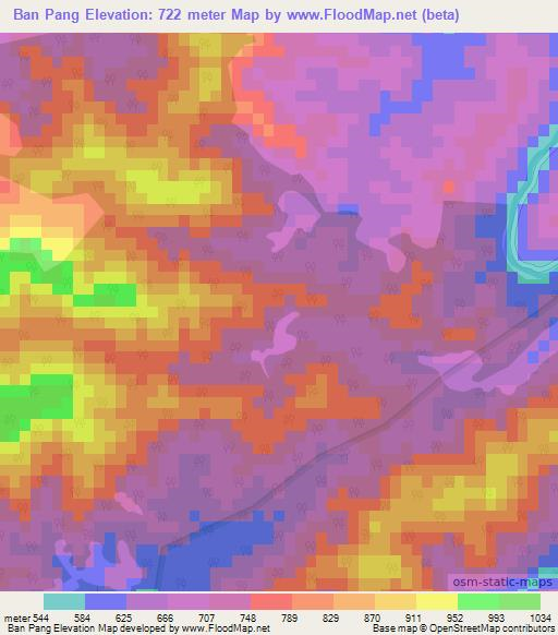 Ban Pang,Laos Elevation Map