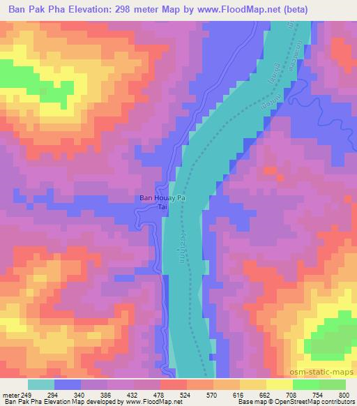 Ban Pak Pha,Laos Elevation Map