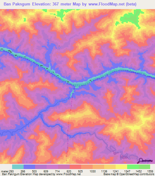 Ban Pakngum,Laos Elevation Map