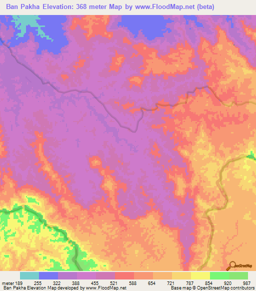 Ban Pakha,Laos Elevation Map