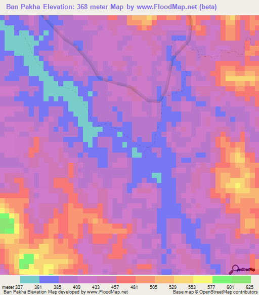 Ban Pakha,Laos Elevation Map