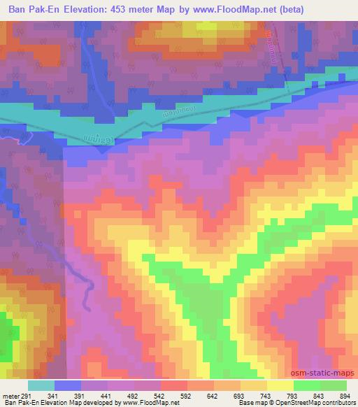 Ban Pak-En,Laos Elevation Map