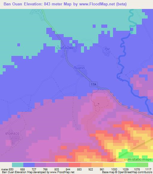 Ban Ouan,Laos Elevation Map