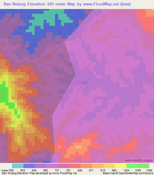 Ban Nuleng,Laos Elevation Map