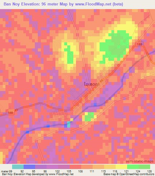 Ban Noy,Laos Elevation Map