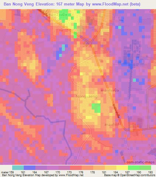 Ban Nong Veng,Laos Elevation Map