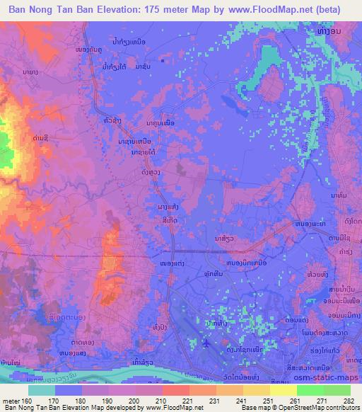 Ban Nong Tan Ban,Laos Elevation Map