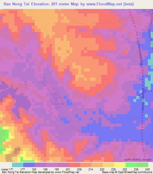 Ban Nong Tai,Laos Elevation Map