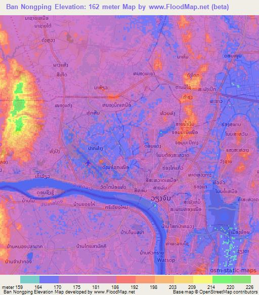 Ban Nongping,Laos Elevation Map