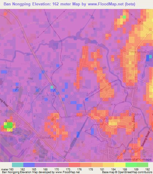 Ban Nongping,Laos Elevation Map