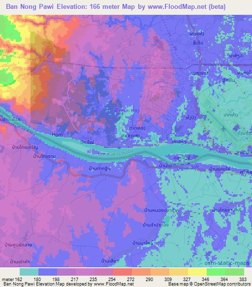 Ban Nong Pawi,Laos Elevation Map