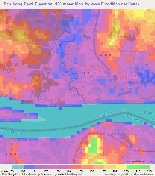 Ban Nong Pawi,Laos Elevation Map