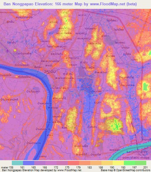 Ban Nongpapao,Laos Elevation Map