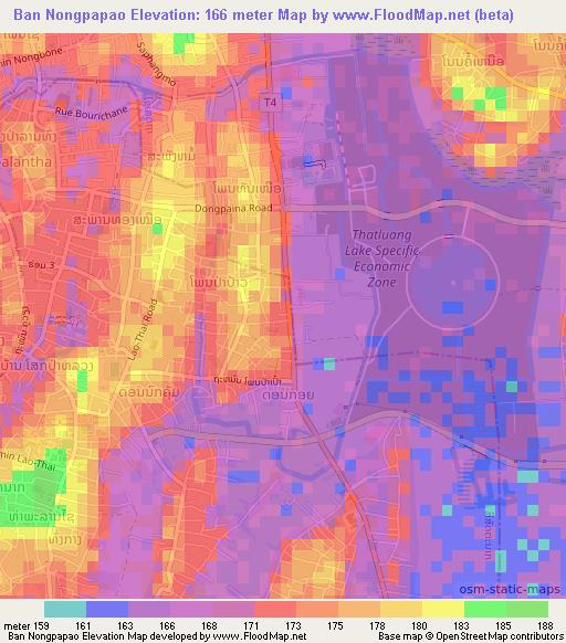 Ban Nongpapao,Laos Elevation Map