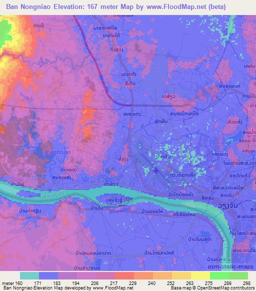 Ban Nongniao,Laos Elevation Map