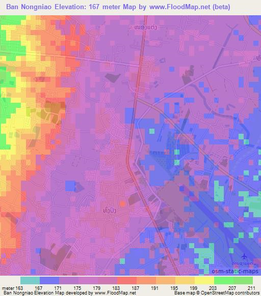 Ban Nongniao,Laos Elevation Map