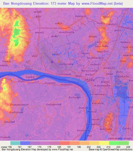 Ban Nongdouang,Laos Elevation Map