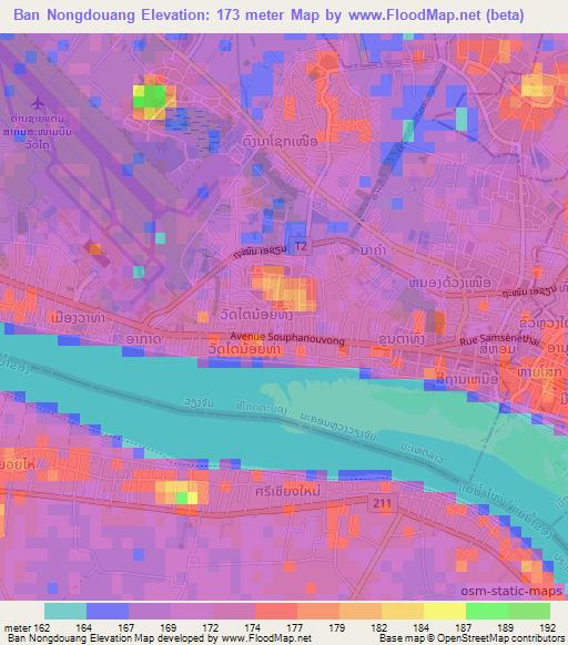 Ban Nongdouang,Laos Elevation Map