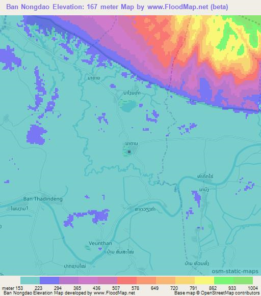 Ban Nongdao,Laos Elevation Map