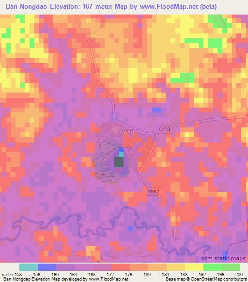Ban Nongdao,Laos Elevation Map
