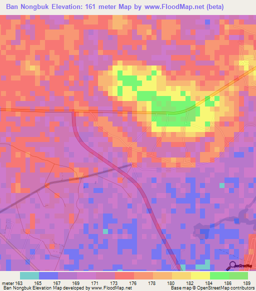 Ban Nongbuk,Laos Elevation Map