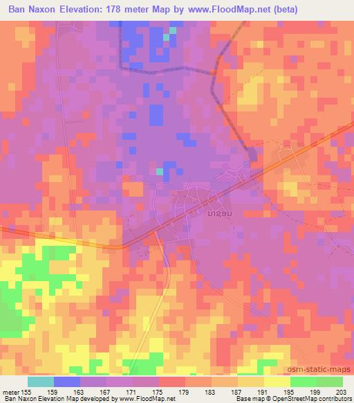 Ban Naxon,Laos Elevation Map