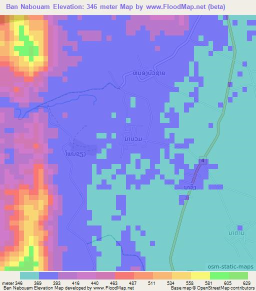 Ban Nabouam,Laos Elevation Map