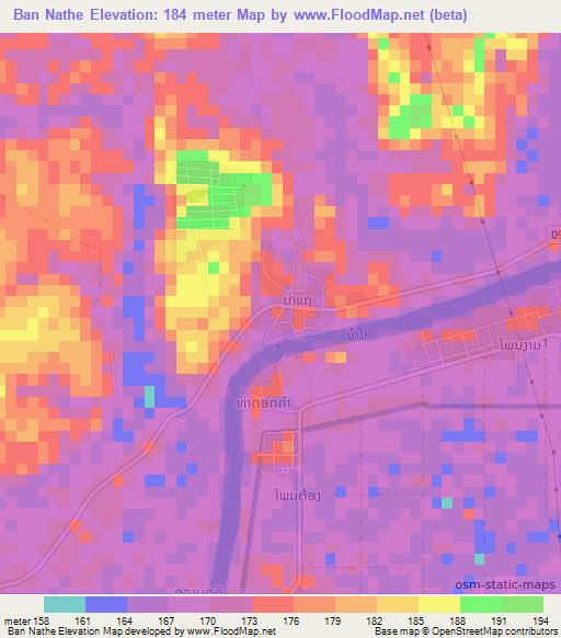 Ban Nathe,Laos Elevation Map