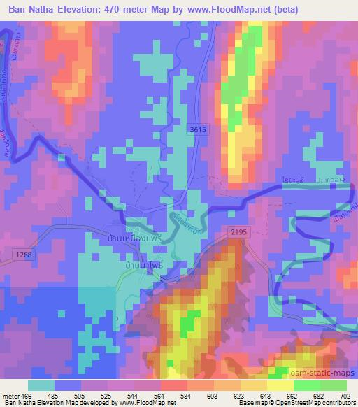 Ban Natha,Laos Elevation Map